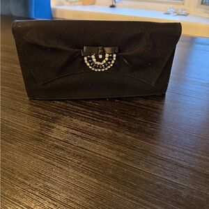 NWT J.Renee Elegant Black Clutch with Bow Accent